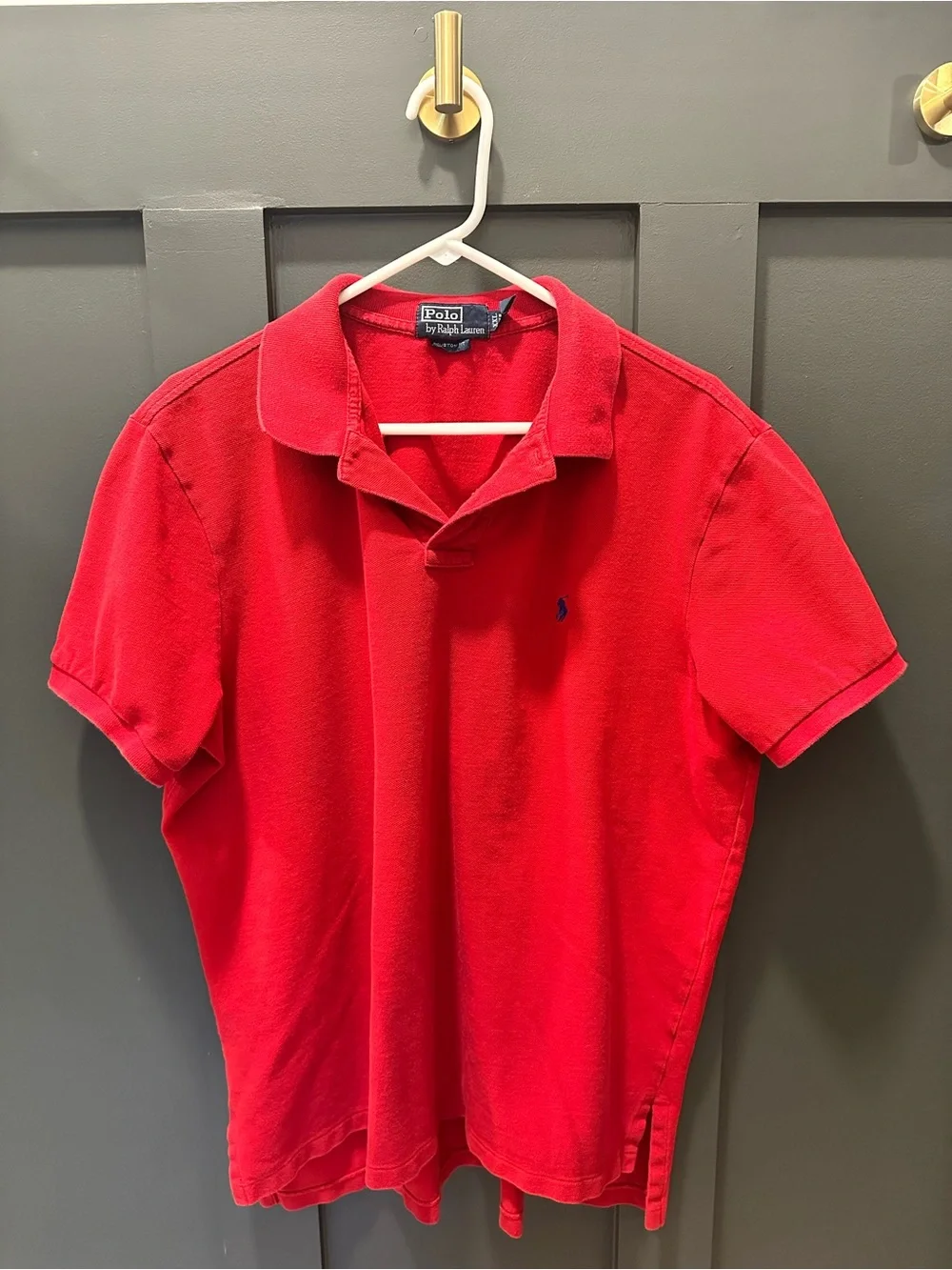 Ralph Lauren Red Short-Sleeve Polo with Blue Pony
